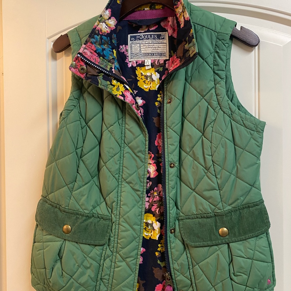Joules green puffer vest